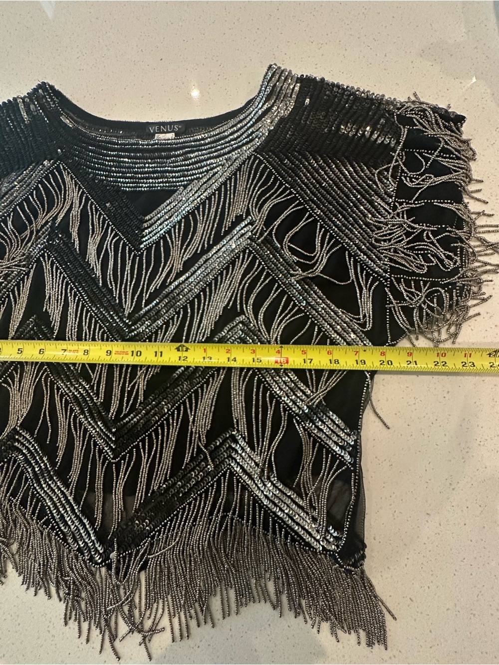 NWOT-VENUS Beaded Fringe Black & Siler size 8 fringe moves with you. - Picture 10 of 14